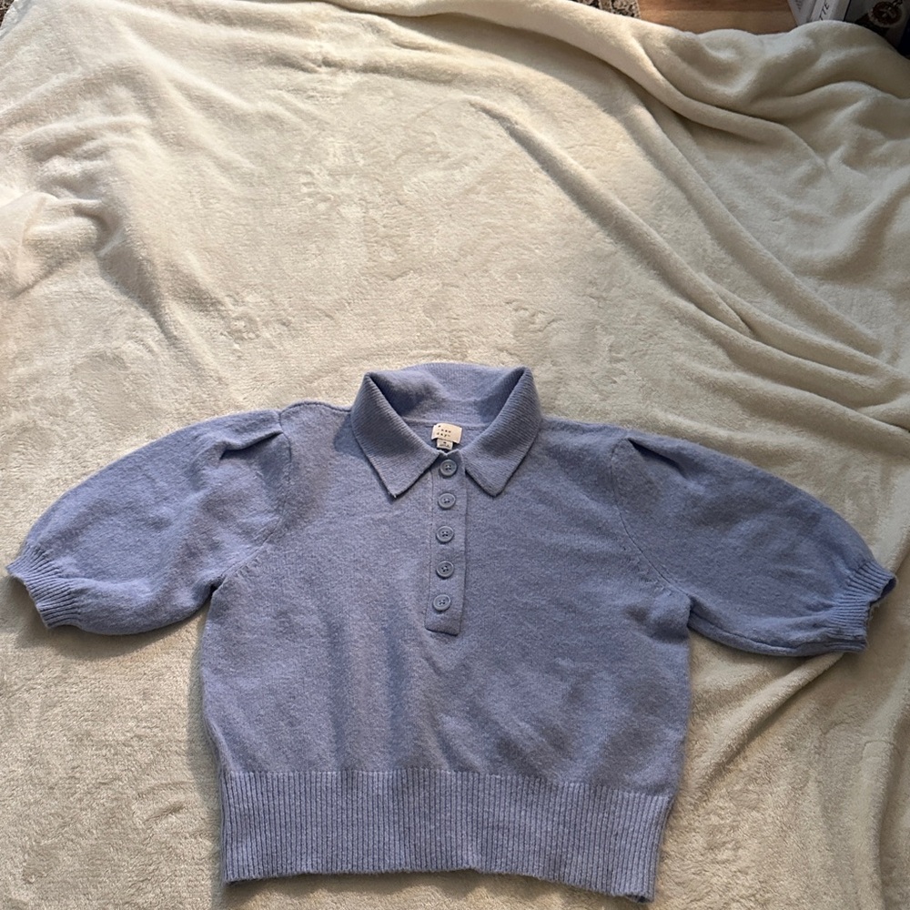 A New Day Light Blue Collared Sweater
